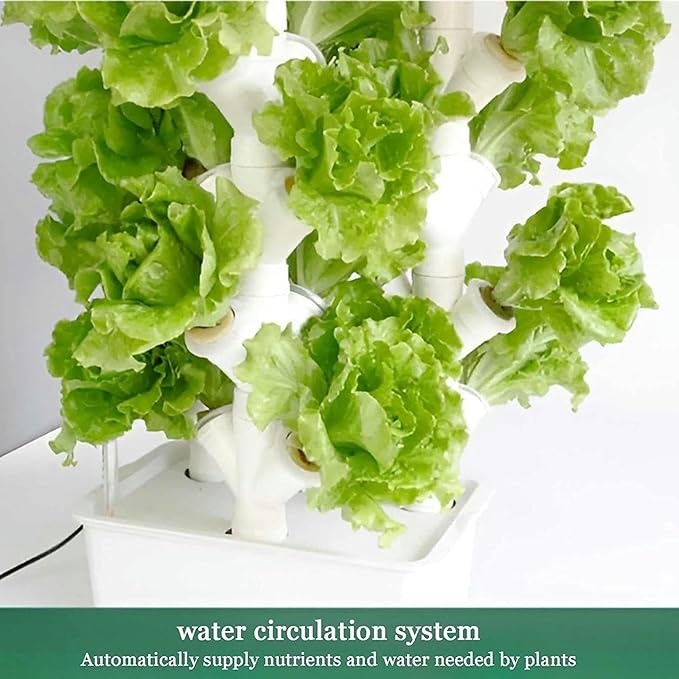 Hydroponic Tower Culture Vertical Tower of The Garden Hydroponic Cultivation for Fresh Herbal Garden Fruits Vegetables Plants Gift