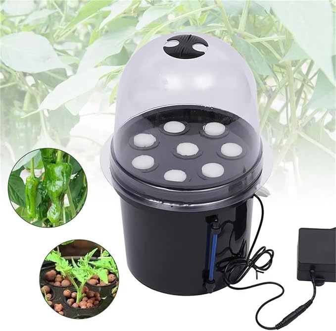 Hydroponics Seedling Cloning System Kit - 8 Holes 5L Mist Cultivating Seedling Box for Indoor and Outdoor Garden Vegetables