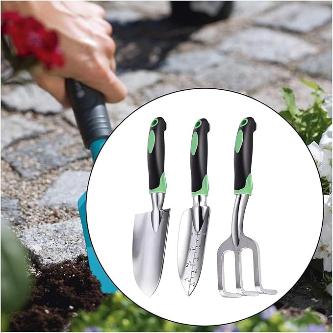 Mini Garden Tool Set Aluminum Alloy Garden Shovel Fork Skid Hand Tools for Garden Work ing Digging Loosening Soil