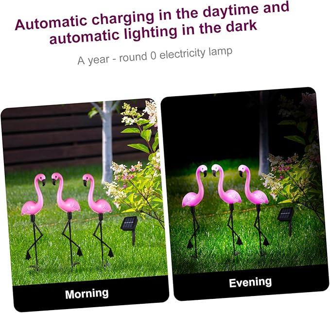 ARTIBETTER Solar Flamingo Pattern Led Garden Light Ground Spotlight Outdoor Decorative Pathway Lights