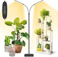 Plant Grow Light Dual Head 40W Indoor Growing Lights144LEDs Full Spectrum Wide Illumination Area 63IN Adjustable Height Stand 10 Dimmable 3/9/12H Auto Timer Floor Lamp for Plants Growth