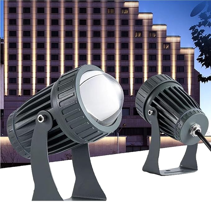 Rotation LED Spotlight - 10W Narrow Beam Floodlight Adjustable Angle Up Lamps Spotlight Led Beam Light IP65 Waterproof Landscape Lights For Exterior Wall Building Garden Lighting(Green10W(110-230
