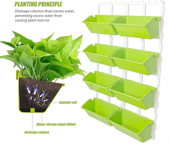 LYNICESHOP Vertical Garden Planter Box 4-Tier Space-Saving Vertical Planters Outdoor Raised Garden Bed Indoor Outdoor Freestanding Planter for Vegetables Herbs &amp Flowers (Tender Green)