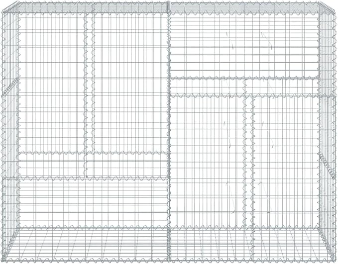 Galvanized Iron Mesh Gabion Basket with Cover 78.7x19.7x59.1 Large Outdoor Raised Garden Bed Planter Box for Landscaping Retaining Walls &amp Privacy Screens