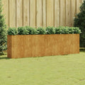 Corten Steel Garden Raised Bed Ample Space Outdoor Planter Box with Open Bottom Metal Raised Planter Bed for Vegetables Flowers 110.2x15.7x31.5 Brown-265