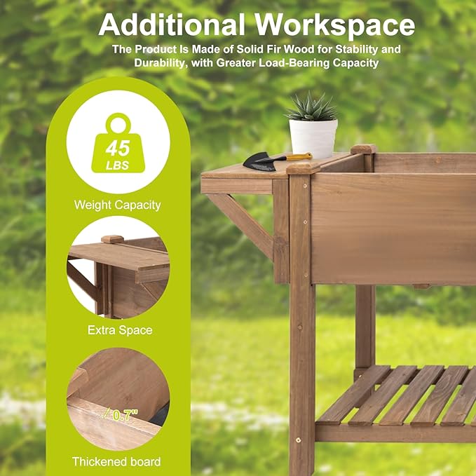 Raised Garden Bed with Legs Outdoor Elevated Garden Box with Legs Large Storage Shelf for Vegetable Flower Herb Easy to Assemble81x23x31 in