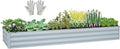 Planter Raised Beds Raised Garden Bed for Gardening Garden Boxes Outdoor Metal Raised Garden Beds 8x2x1 FT Galvanized Grey