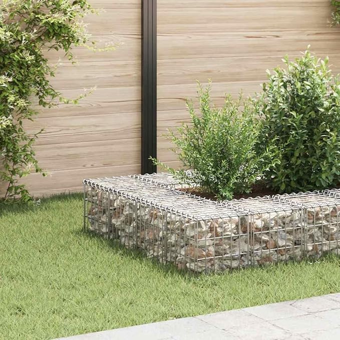 Cube Gabion Raised Bed Steel Wire 11.8x11.8x11.8 Garden Planter Box Metal Raised Bed for Flower and Vegetable Garden Outdoor Patio Elevated Planter Box with High Load Capacity