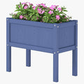 HDPE Raised Garden Bed with Legs All-Weather Outdoor Planter Box Easy to Assemble Drainage System Low Maintenance Non-Fading for Flower/Herb/Seed (Navy Blue)