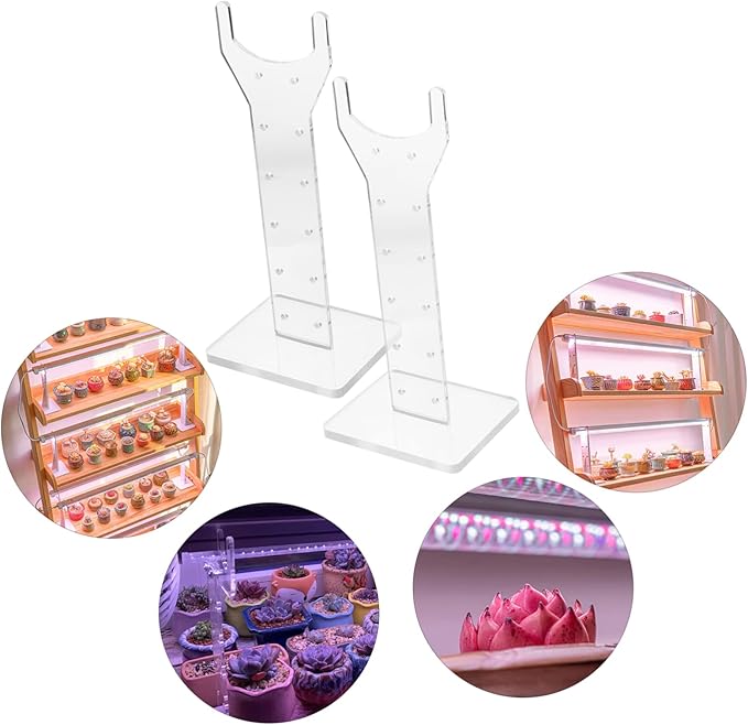 Vertical Stand for Grow Lights Adjustable Indoor Plant Light Rack Detachable Base Acrylic Support for Succulents and Greenhouse Use