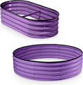 Plant &amp Plot Galvanized Raised Garden Beds Outdoor // 4×2×1 ft &amp 4×4×1 ft Planter Raised Beds for Gardening Vegetables Flowers // Large Metal Garden Box (Purple)