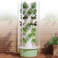 Hydroponic Growing Kit System with 4 LED Grow LightsHydroponics Tower Set 7 Layer 28 Pots Planter Vertical Hydro Tower Indoor Herb Garden Kit for Lettuce Veggies and Fresh Greens