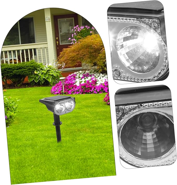 Tofficu 2pcs Outdoor Solar Lights Decorative Solar Spotlights Led Powered Patio Walkway Landscape Spotlight