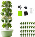 Hydroponics Growing System Vertical Tower Kit with Hydrating Pump and Movable Water Tank Plant Aeroponic Tower Hydroponics System for Herbs Fruits Vegetables-*