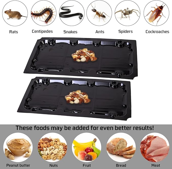 16 Pack Sticky Mouse Trap Rat Traps Indoor Peanut Taste Pheromone Mouse Traps Indoor for Home Glue Sticky Traps for Mice and Rats Snake(Large Size)