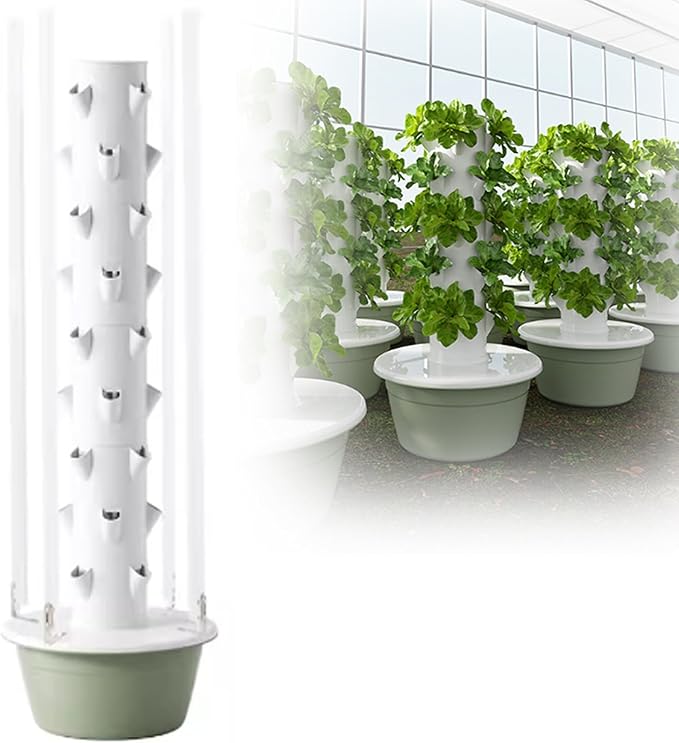 Hydroponics Growing SystemHydroponic Growing Kits &amp SystemsHydroponics Towerwith Hydrating Pump Adapter Net Pots Indoor Smart Garden7Layer-Withoutlight