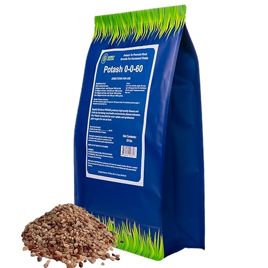 Supply Solutions Muriate of Potash 0-0-60 Fertilizer High Potassium Fertilizer Potassium for Plants Ideal Plant Food &amp Potash for Plants - for Lush Crops Blooms Acidic Plants (25lbs)