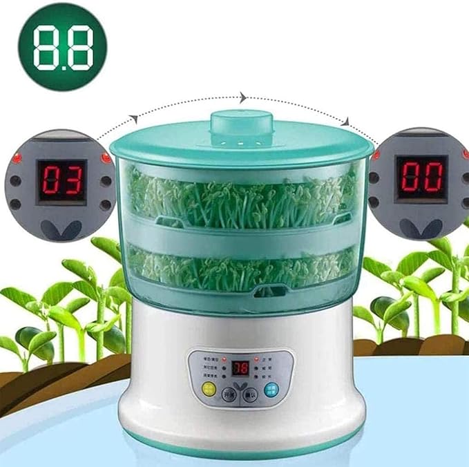 Bean Sprouts Machine Large Capacity Automatic Intelligent Germination Machine PTC Temperature Controller 360 Degree Sprinkler