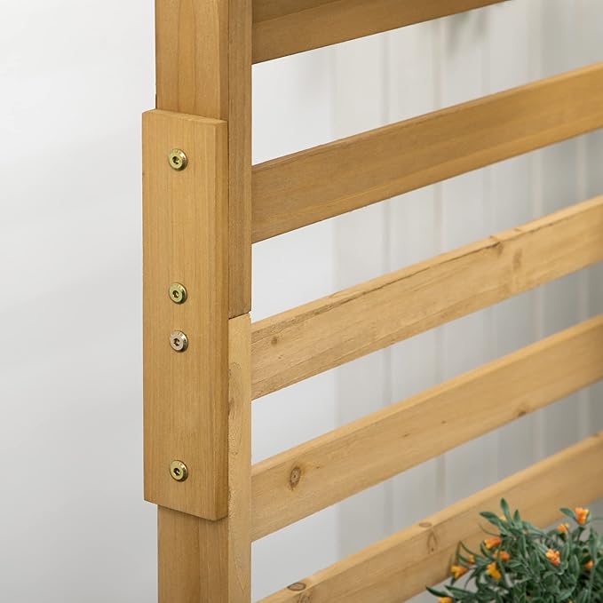Wooden Plant TrStand with 5 Hanging Planter Boxes Freestanding Outdoor Plant Stand for Patio Garden Balcony Porch