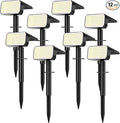 LANSOW Solar Spot Lights Outdoor Waterproof IP67 (8 Pack/90 LED/4 Modes) Solar Landscape Spotlights 2-in-1 Solar Powered Flood Lights for Yard Garden Pathway Outside Tree Auto ON/Off(Cool White)
