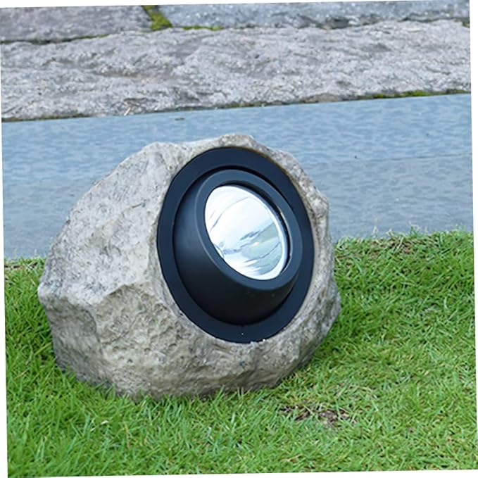 Stone Solar Lamp LED Solar Resin Lantern Lawn Light Rock Spotlight Waterproof Simulation Stone Lamp for Garden Outdoor