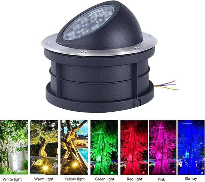 LED Garden Buried Light 85-265V Outdoor Underground Spotlight IP67 Waterproof Floor Lamp for Pathway Patio Bridge Landscape Lighting (Warm Light 9W)