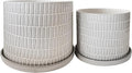 S2 1012 Tribal Planter W Saucer White