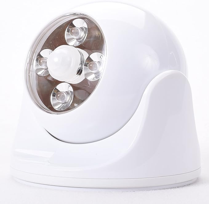 Maxsa 40251 Battery-Powered Motion Activated Wirelessly Linkable Outdoor Lighting White