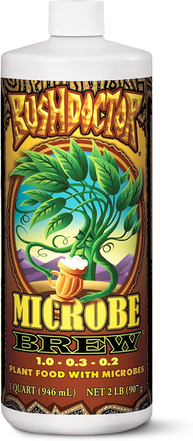 FoxFarm Bush Doctor Microbe Brew - Liquid Microbial Inoculant for Plants - Enhance Root Efficiency &amp Nutrient Uptake - Supports Hydroponic &amp Soil Applications for Flowers Vegetables &amp Tre