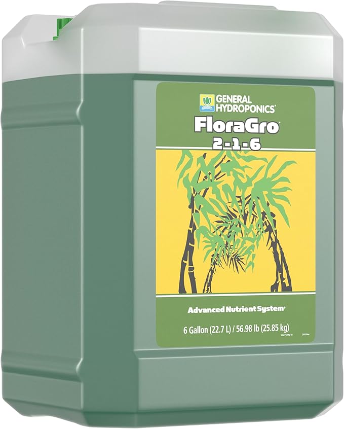 General Hydroponics FloraGro Plant Food 2-1-6 6 gal.