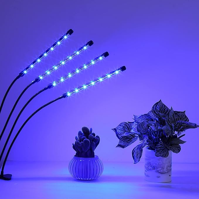 Max Water Grow Lights | Color Changing Lights | Dimmable Clamp | ‎Adjustable Red Blue Purple Color Lights | Lights for Indoor Plants| Harvest Seedling Light | Adjustable Gooseneck Light