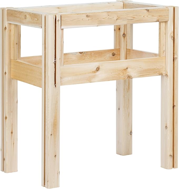 Greenes Fence Two Bucket Elevated Cedar Wood Garden Frame 28 in. x 16 in. x 30 in. - Made in USA with North American Cedar
