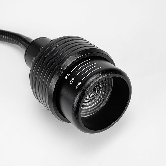 Clip Mount Flexible Angle Adjustment Full Spectrum Spotlight 7W 4500K 15 Feet Plug Outlet Timer Cable Black Vintage Design for Plants Shelf Background Rental House