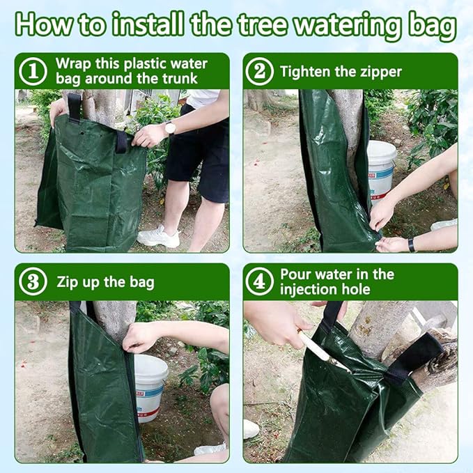 10 PCS 20 Gallon Tree Watering Bags Reusable Heavy Duty Slow Release Tree Irrigation System for Trees Premium PVC Tree Drip Irrigation Bags