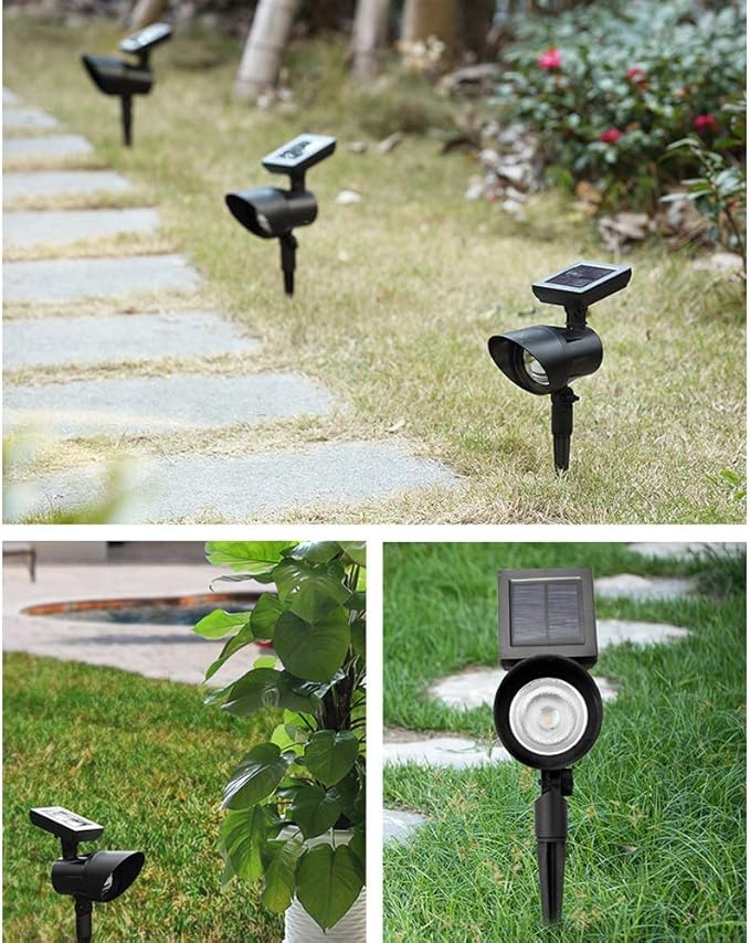 180°Adjustable Solar Powered Landscape Spotlights Warm Light Waterproof Solar Landscape Spotlights Outdoor for Yard Garden Driveway Porch Walkway Pool Patio