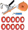 Plant Tying Machine Gardening Tape Tool Plant Ties Hand Garden Tools Set Garden Plants Tool with 10 Rolls Tape and 1 Box Staple for Grape Tomatoes Vegetable Cucumber and Flower (Yellow)