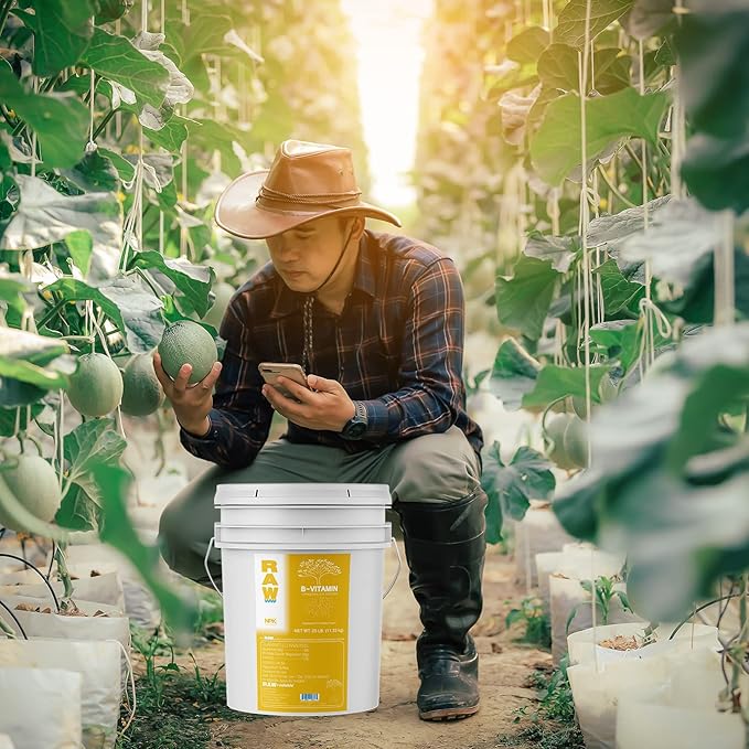 RAW B Vitamin 25lb - Essential Plant Growth Booster with B Complex and Magneseum Sulfate - Promotes Healthy Development Increased Yield and Enhanced Nutrient Absorption