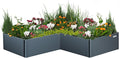 Vego garden Raised Garden Bed 17 Tall 83 x 83 L-Shaped Modern Raised Garden Beds Kit Metal Planter Box for Vegetables Flowers &amp Fruits Midnight Blue