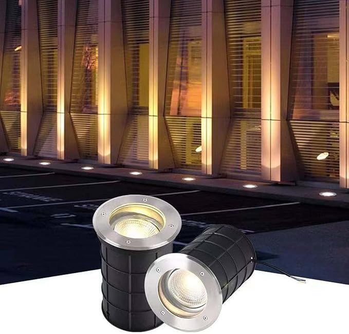 LED Spotlight - IP67 Waterproof COB LED Underground Light 85-265V Adjustable Lighting Angle Outdoor Recessed Lights(Red5W)