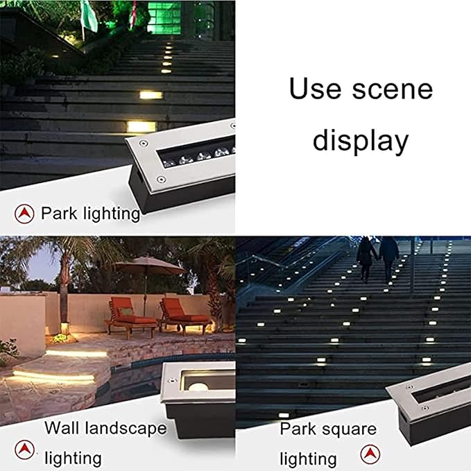 3PCS Outdoor Spotlight - 3W LED Beam Spotlight Underground Light LED Ultra-Thin Recessed Patio Floor Light IP67 Waterproof Landscape Lights/Built-in Floor LaGreen Light 3W