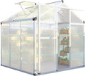 CQZY 6x6 FT Aluminum Greenhouse for OutsideSilver