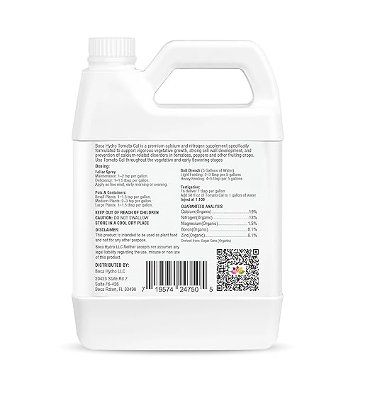 Tomato Cal – Liquid Calcium &amp Nitrogen Fertilizer for Tomatoes Peppers &amp Vegetables | Prevents Blossom End Rot Strengthens Cell Walls &amp Supports Healthy Fruit Development