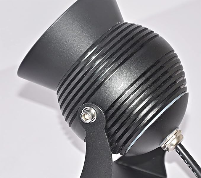Kiven IP65 Waterproof LED Landscape Clamp Light Black Decorative Spotlight Lamp with Plug-in Cord and Timer for Indoor Outdoor Yard Garden Step Statue Mini LED Lawn Light (7W Warm White)