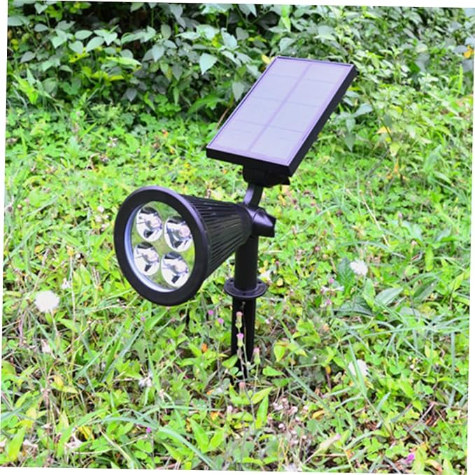 TEHAUX 2Pcs RGB Solar Spotlights with LEDs for Outdoor Lawn and Patio Ground Plug Landscape Lighting Auto Off for Garden