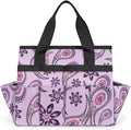 Garden Tool BagPaisley Flower Pattern Gardening Organizer Bag With Pockets Garden Tool Kit Storage Tote for Women Men Garden Tool Set Holder