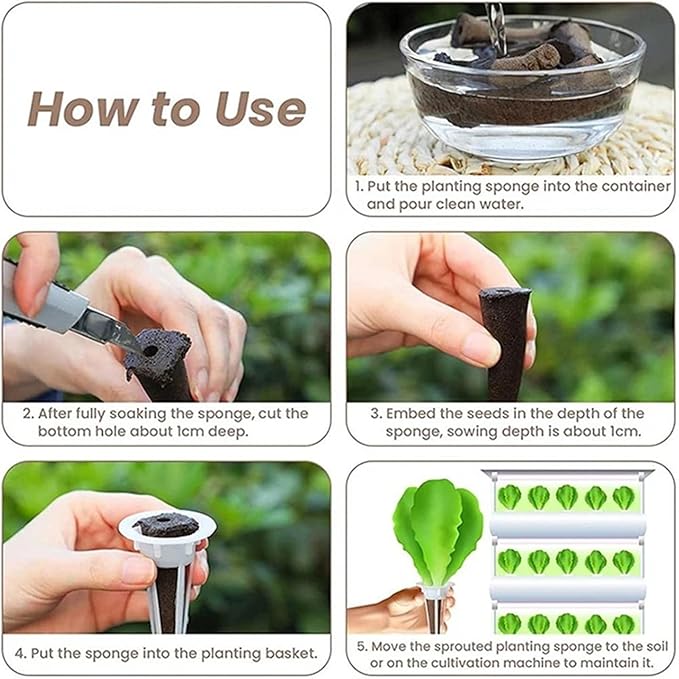 Net Pots for Hydroponics 100pcs Reusable Pods Plant-Hydroponics Soilless Grow Sponges Garden Plant Basket