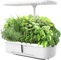 White 12-Pod Hydroponics Growing System Earthless Growing System Indoor Garden Herb Garden Kit Smart Hydroponic Garden with LED Grow Light &amp Automatic Timer Adjustable Height