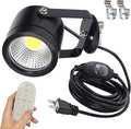Kiven LED Indoor/Outdoor Waterproof Spotlight Dimmable Porch Light with 9.84 FT Plug-in Cord and Remote Control Black 7 Watts Plug in Accent Light with Vinly Siding Hooks for Plants Porch Garden