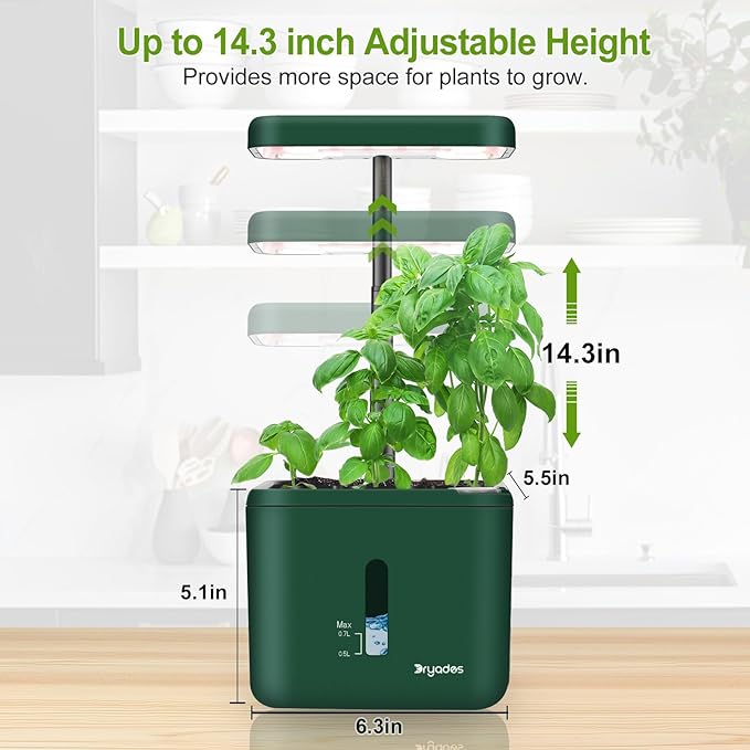 2-Pack Indoor Planting System Smart Soil Growing Kit with 17-W LED Grow Light Automatic Timed Watering Planters Gift for Friends/Women (No Seeds&ampSoil)