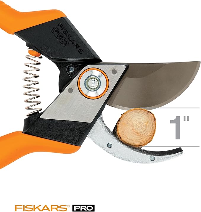 Fiskars Pro Pruner Shears Garden Clippers Gardening Scissors with Sharp Non-Stick Steel Rust Resistant Blade